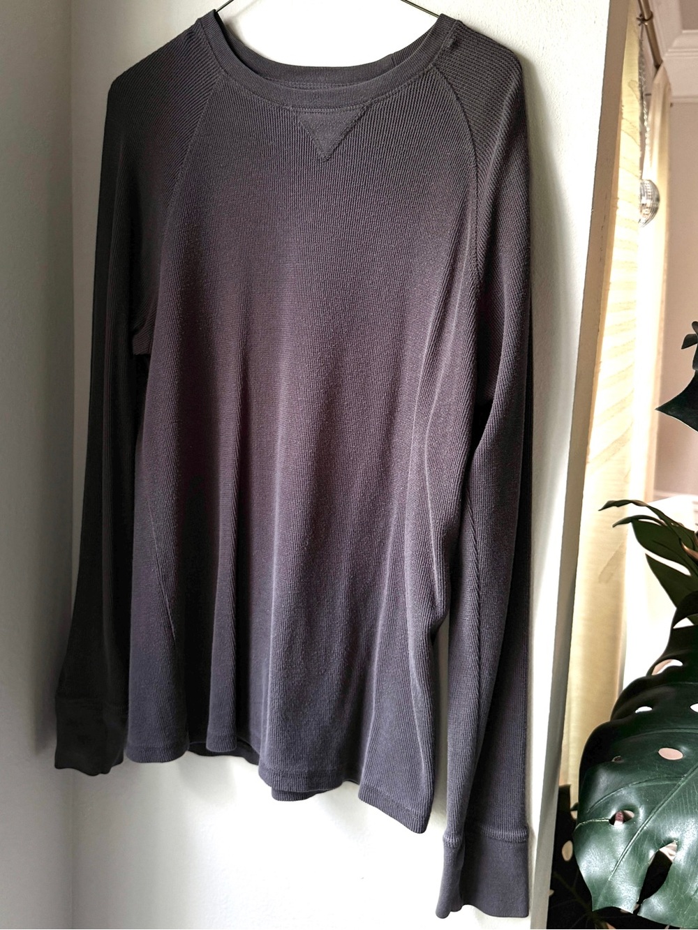 Men's Long Sleeve Thermal Crew - Charcoal